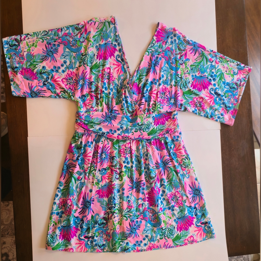 Lilly Pulitzer Paradise Petals Skort Romper, V-Neck, Size Large